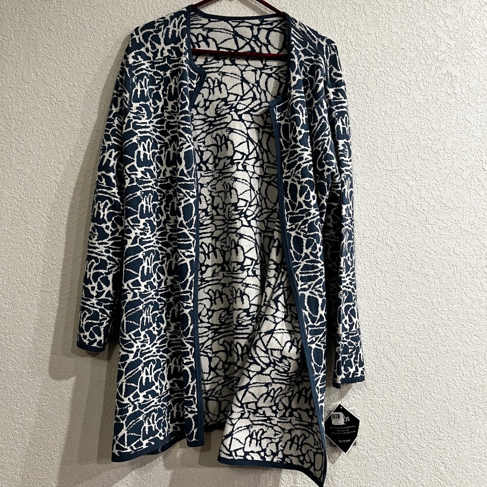 Mia Reis reversible knit collection Beach Swing Coat - sz M - NWT